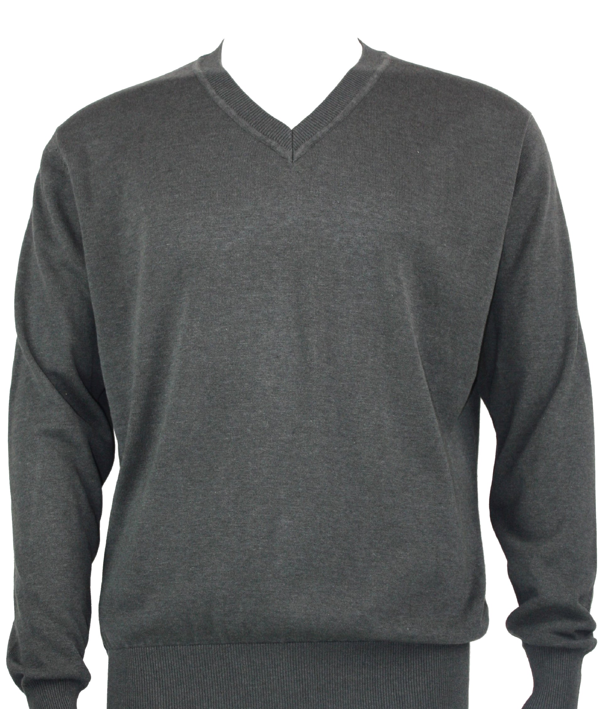 The Bassiri L/S V-Neck Smoke Sweater 627, crafted by the brand Bassiri in a modern fit, is displayed on a mannequin.