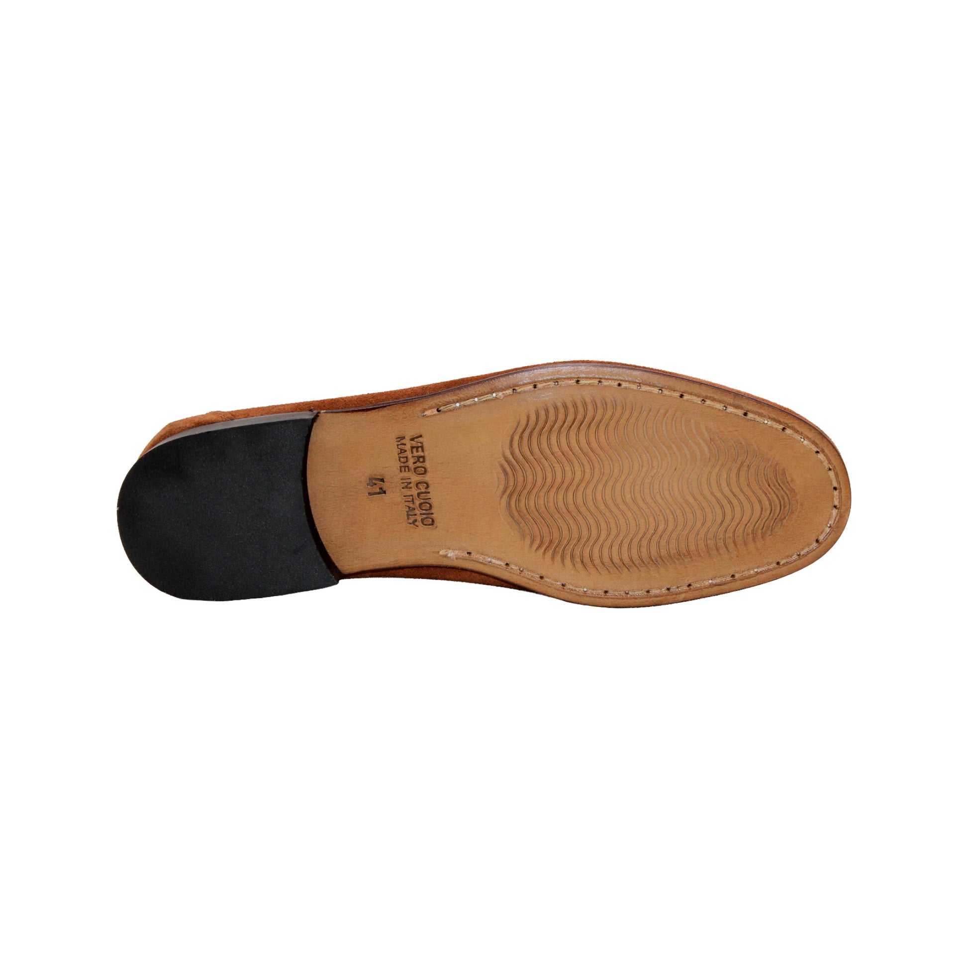 The Duca Di Matiste Duca Termoli Rust is a brown suede loafer with a silver bit, low heel, and moccasin-style stitching, displayed in side profile on a white background.