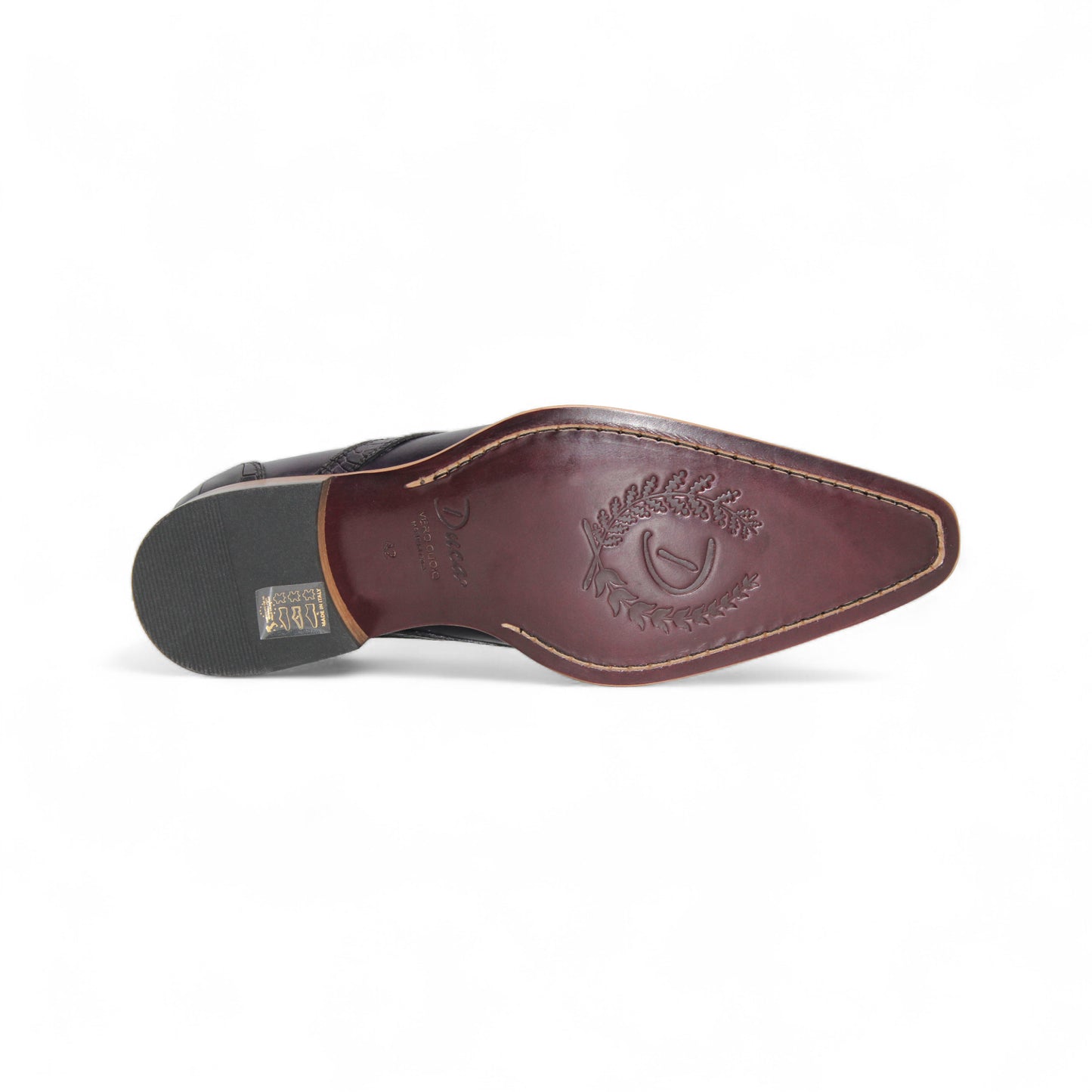 The Duca Di Matiste Duca Trento Purple is a stylish purple leather loafer with croco embossing and a light brown wooden sole, displayed in side profile against a white background.