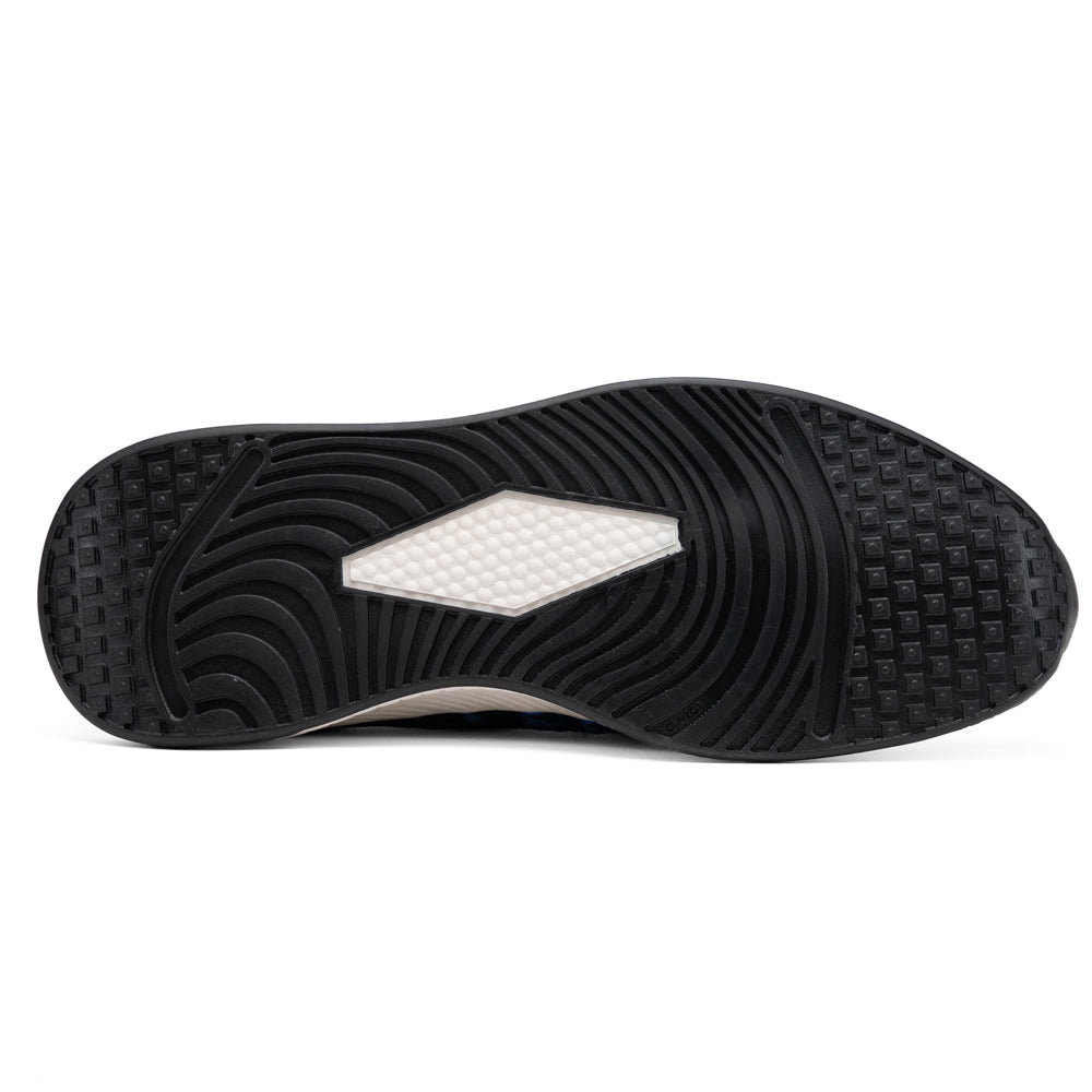 Marco Di Milano Tuscani Electric Blue exotic leather sneaker with a textured pattern and a thick white and black rubber sole.