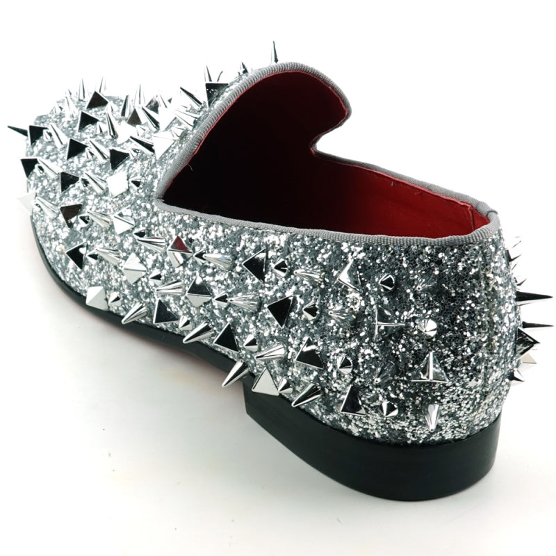 FI-7517 Silver Glitter Silver Spikes Fiesso by Aurelio Garcia 9 FI-7517 Silver Glitter Silver Spikes Fiesso by Aurelio Garcia 9