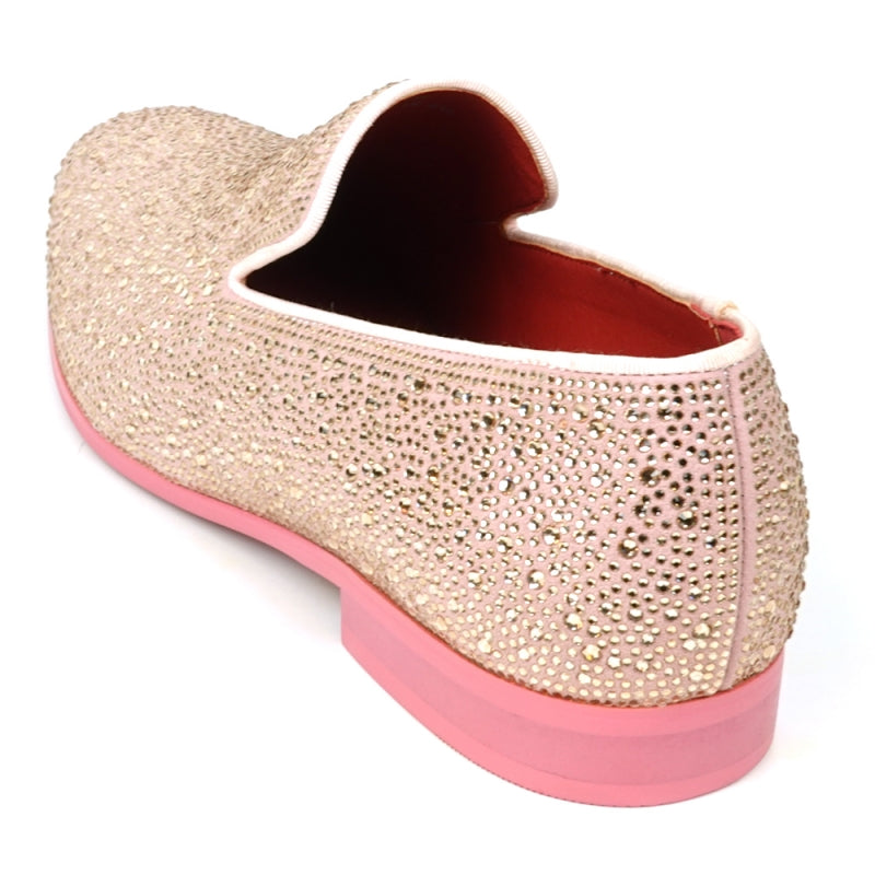 FI-7525 Pink Suede Pink Rhinestones Slip On Loafer Fiesso by Aurelio Garcia 10 FI-7525 Pink Suede Pink Rhinestones Slip On Loafer Fiesso by Aurelio Garcia 10