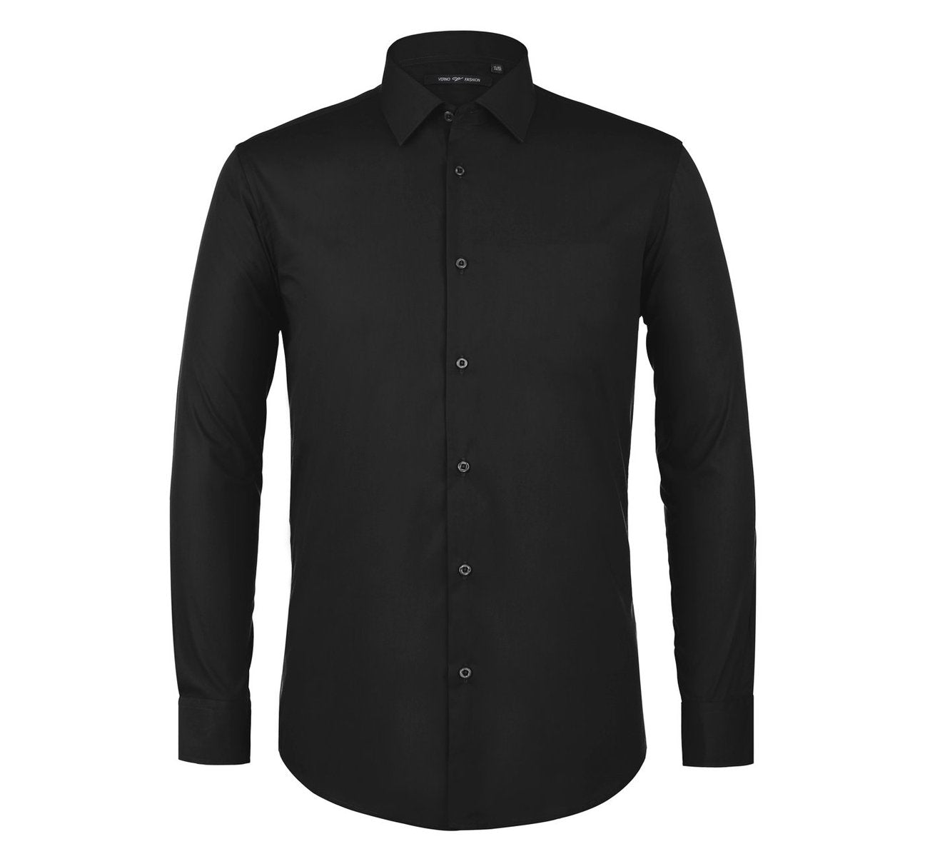 black spread collar dress shirt Brooks Brothers Men's Stretch Supima Cotton Non-Iron English Spread Collar, Herringbone Dress Shirt | Black