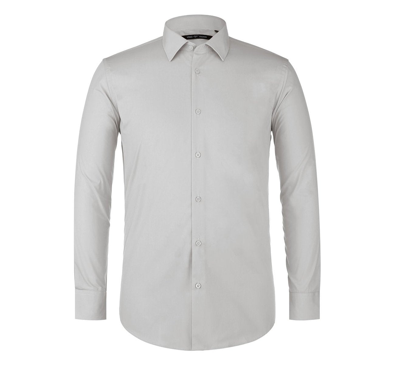 VERNO Grey Classic/Regular Fit Long Sleeve Spread Collar Dress Shirt TC629 XL (17-17.5) Sleeve: 36/37 VERNO Grey Classic/Regular Fit Long Sleeve Spread Collar Dress Shirt TC629 XL (17-17.5) Sleeve: 36/37