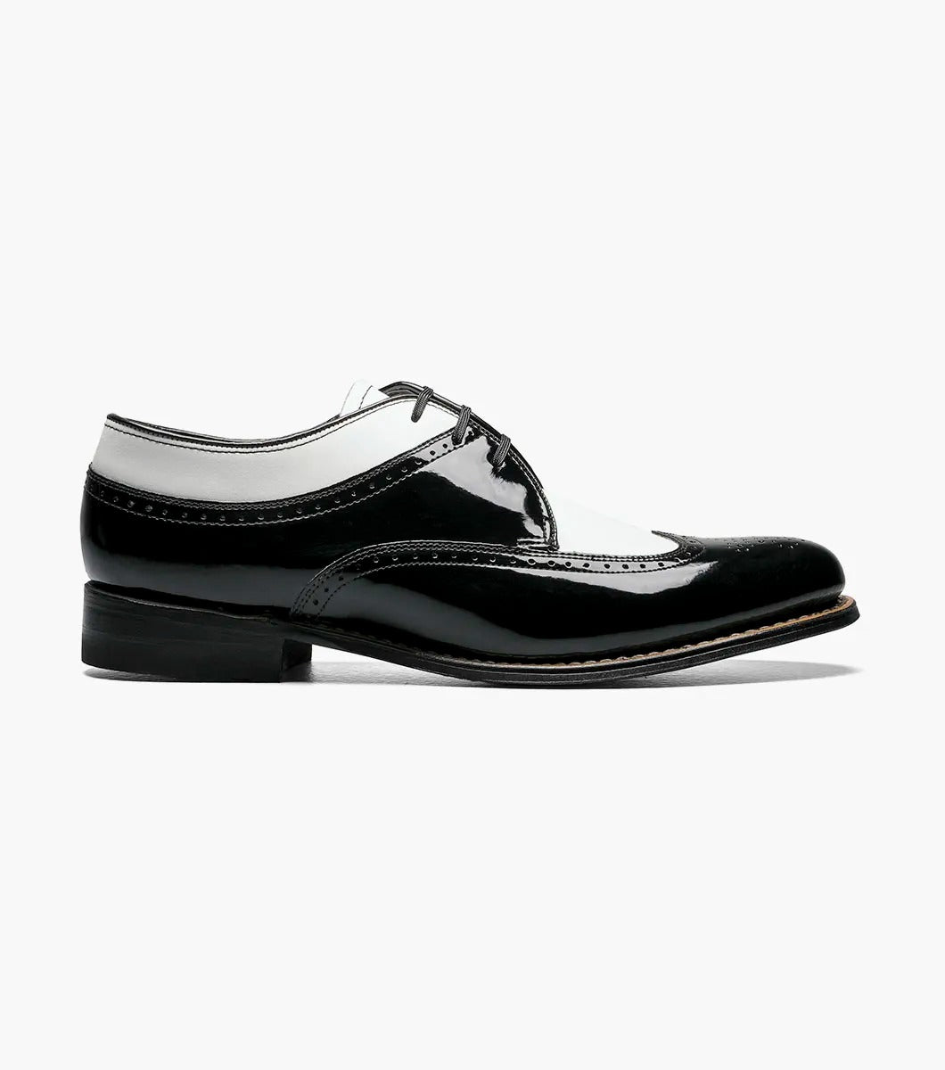 Stacy Adams DAYTON Snakeskin Wingtip Oxford Black w/White