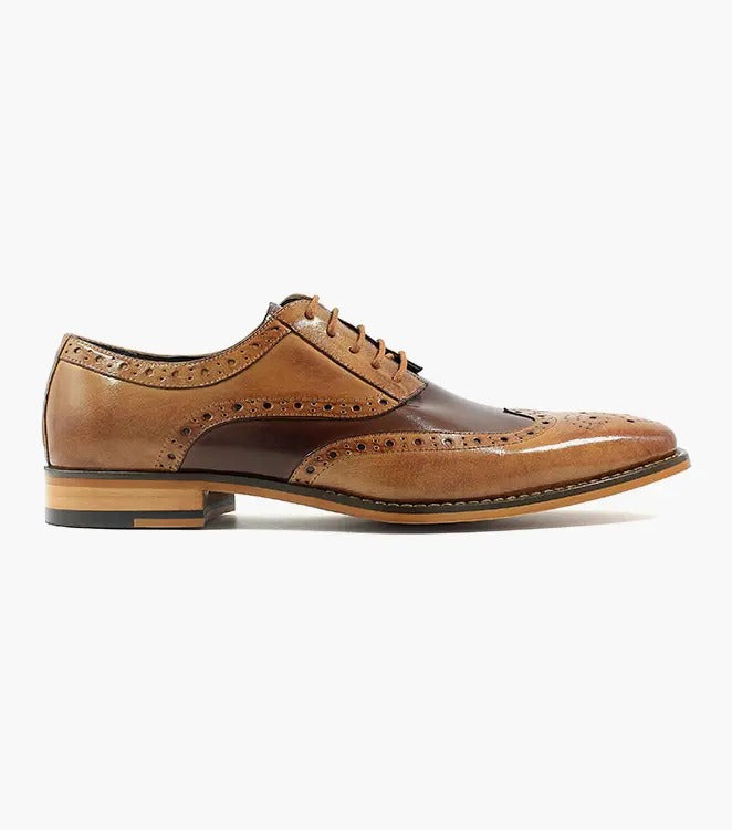 Stacy Adams Tinsley Wingtip Oxford - Men's - Brown/Tan Stacy Adams Tinsley Wingtip Oxford - Men's - Brown/Tan