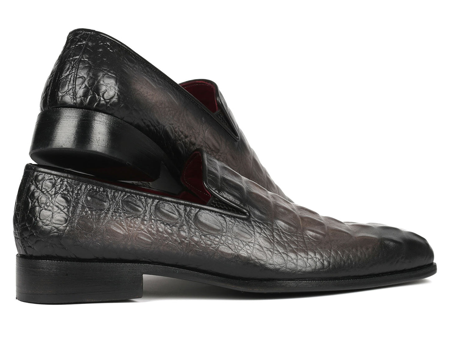 A pair of Paul Parkman Gray Crocodile Embossed Calfskin Loafers, these crafted beauties are perfect for those who appreciate the finer details.