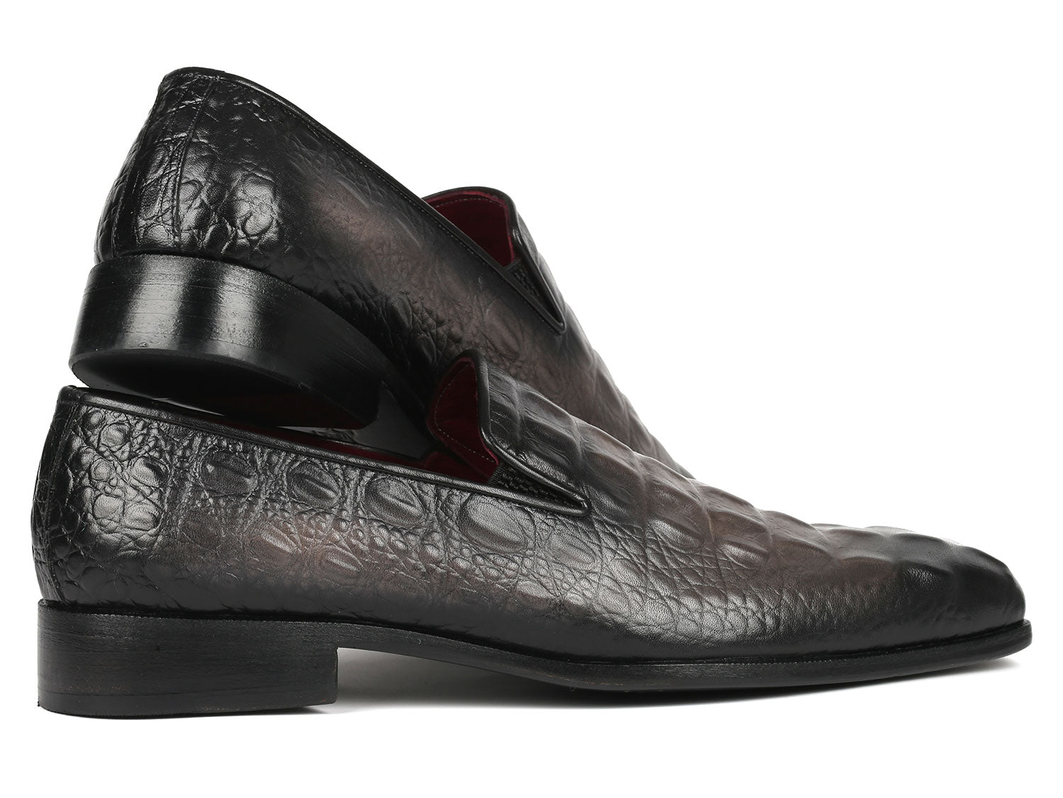 A pair of Paul Parkman Gray Crocodile Embossed Calfskin Loafers, these crafted beauties are perfect for those who appreciate the finer details.