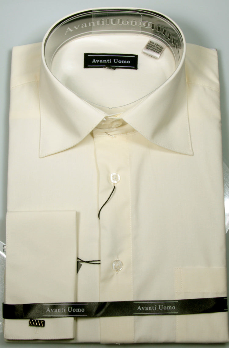 Avanti Uomo French Cuff Dress Shirt DN32M Ecru 16 4/5