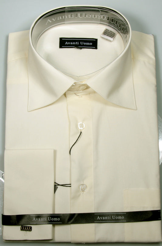 avanti uomo fashion dress shirt Avanti Uomo Men's French Cuff Shirt Set - Fashion Collar Chain - Royal - 17.5 36/37