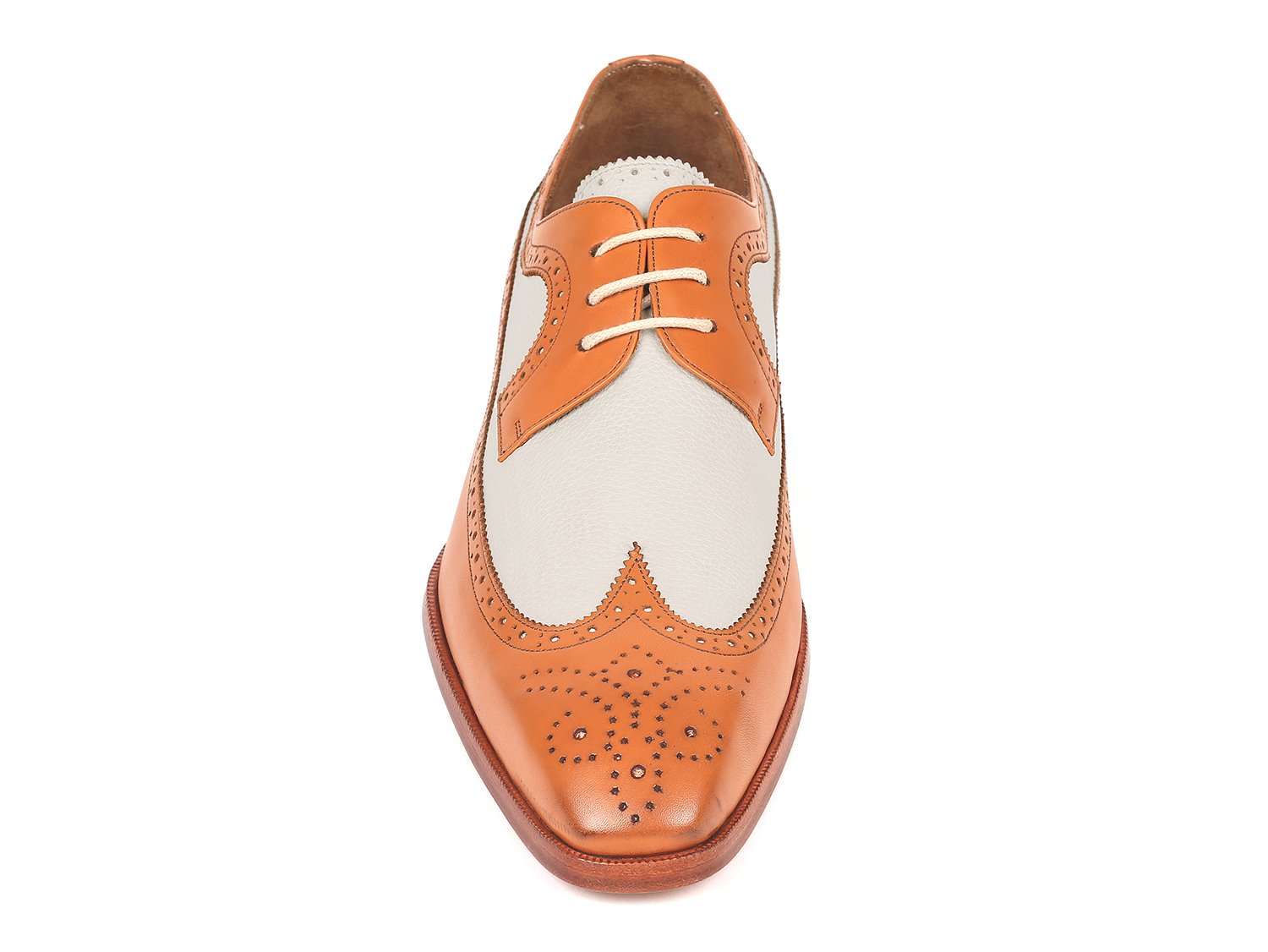 Paul Parkman Dual Tone Wingtip Derby Shoes Cognac & Cream - 924CC55 EU 40 Paul Parkman Dual Tone Wingtip Derby Shoes Cognac & Cream - 924CC55 EU 40