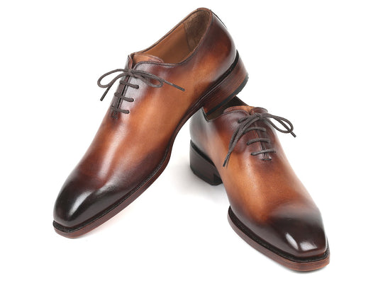 Paul Parkman Wholecut Oxfords Brown Leather - 3222-BRW is a polished pair of brown leather oxford shoes with laces, hand-painted and crafted using a Goodyear welted design.