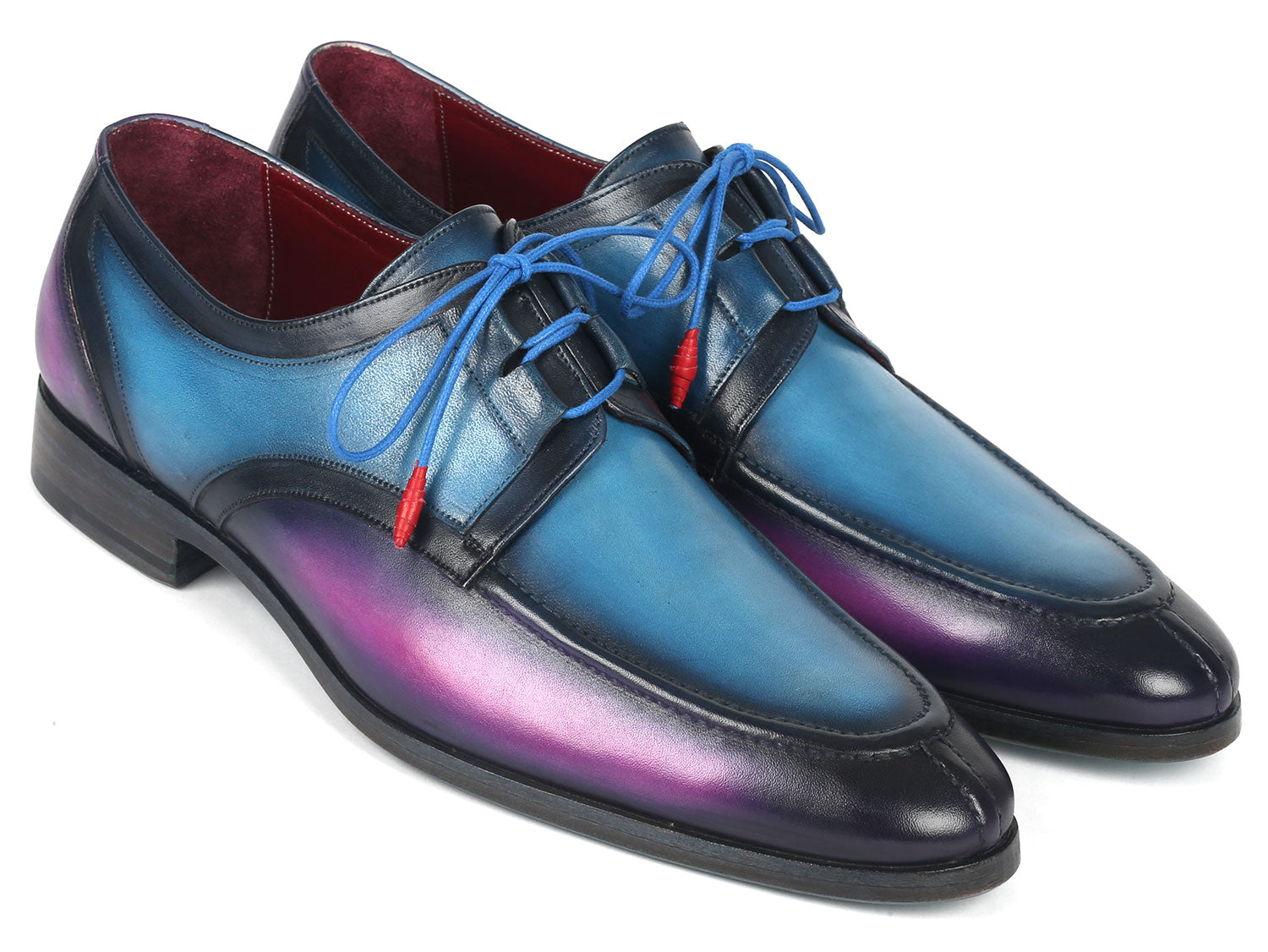 Paul Parkman Ghillie Lacing Blue & Purple Dress Shoes - GU568BLP Unique Design Menswear Paul Parkman Ghillie Lacing Blue & Purple Dress Shoes - GU568BLP Unique Design Menswear