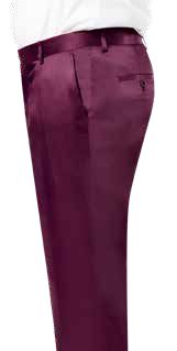 Side view of a person wearing EJ Samuel Plum Satin Pants PS01 paired with a crisp white shirt.